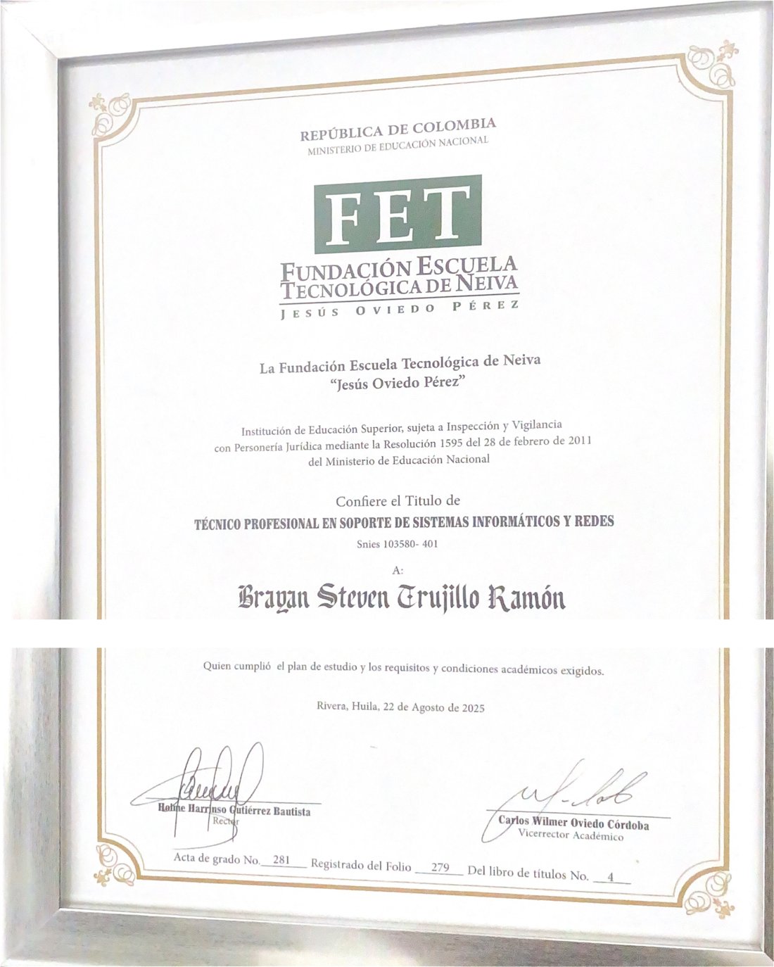Diploma de Técnico Profesional en Soporte de Sistemas Informáticos y Redes